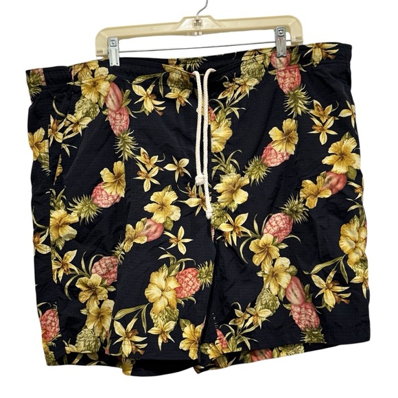 Vintage Tommy Bahama Mens Floral Swim Trunks Size XL Nylon Board Shorts Mesh - Picture 1 of 9